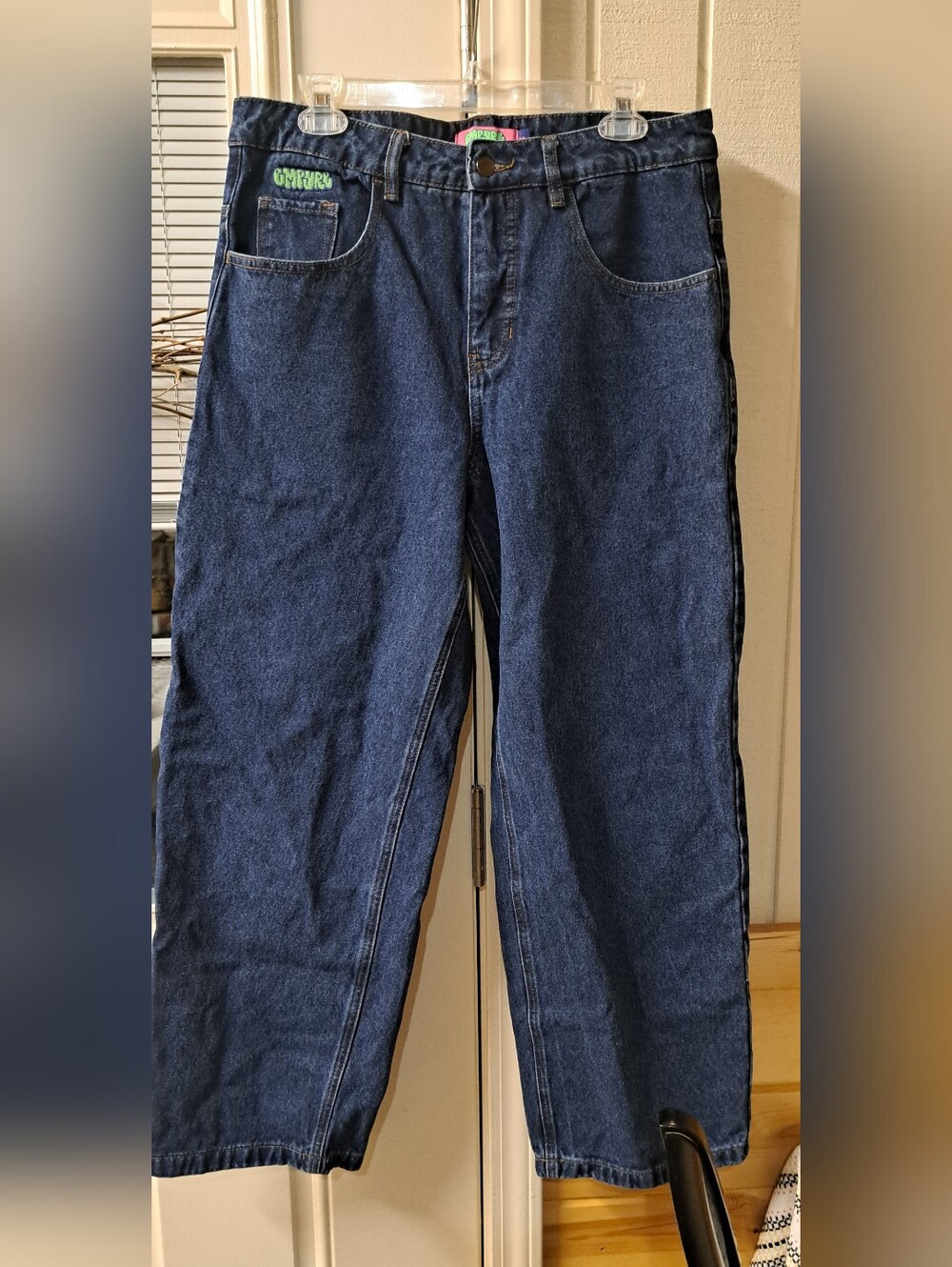 Ladies Empyre Jeans High Rise Relaxed Wide Leg Baggy Y2K Skate Dark Wash 10